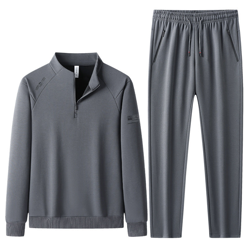 Men's sporty set with stand-up collar
