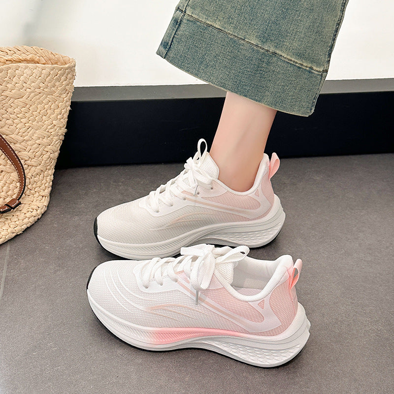 Women's Lightweight Running Sneakers with Thick Cushioning Platform Sole and Breathable Mesh Upper Mune Fashion