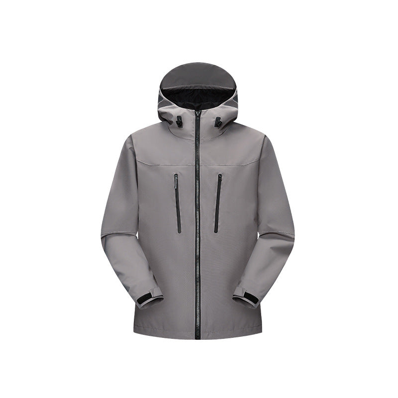 Damen Technische wasserfeste Softshell‑Regenjacke mit Kapuze, versiegelten Nähten und vertikalen Reißverschlusstaschen Mune Fashion