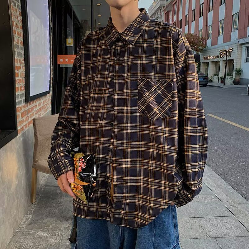 Women Casual Checkered Shirt with Chest Pocket Mune Fashion