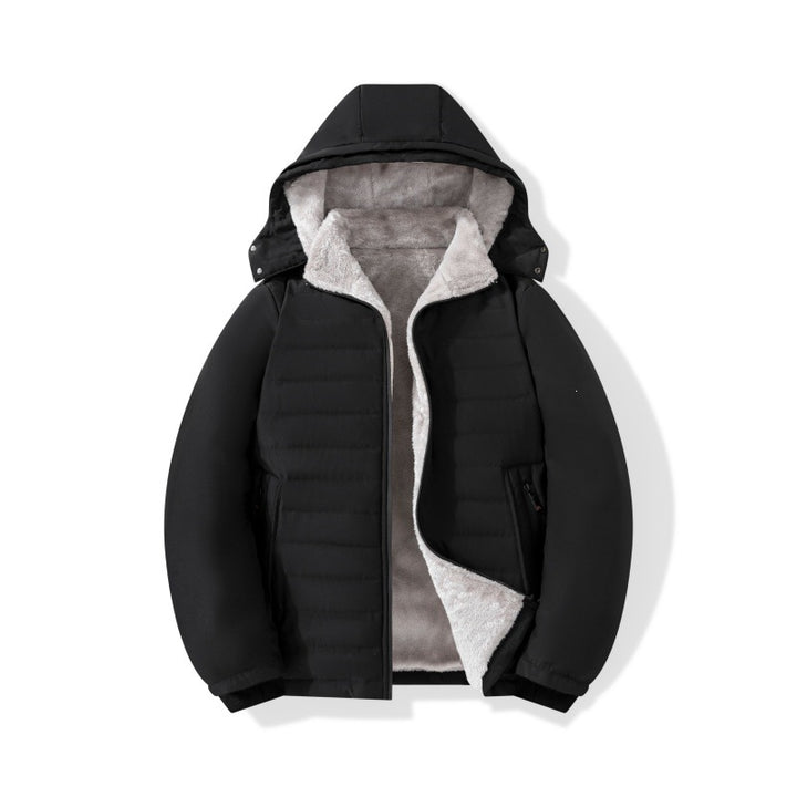 Men's padded hooded jacket with teddy lining, windproof outer shell & zip pockets Mune Fashion