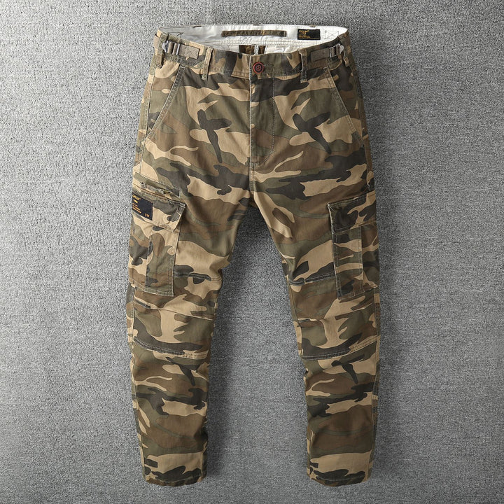 Men's robust cotton cargo pants with reinforced knees and adjustable waistband Mune Fashion