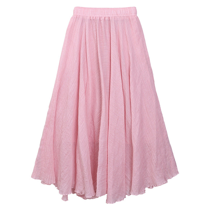 Women's flowing midi maxi skirt with elasticated waistband and elegant circle shape Mune Fashion