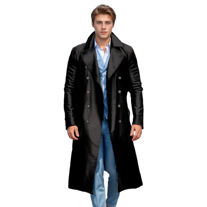 Men's Elegant and Shiny Trench Coat Mune