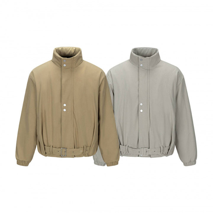 Men's short technical jacket with high stand-up collar, waist belt and elastic cuffs Mune Fashion