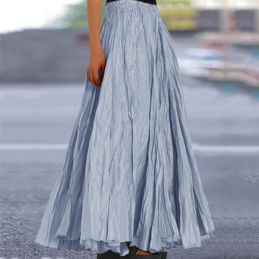 Ladies nan further maxi skirt with wrinkled look and elastic waistband Mune Fashion