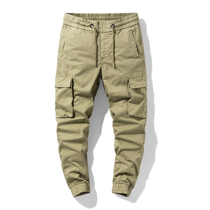 Men's Stretch Canvas Cargo Jogger with Elastic Waistband, Multi-Pocket, and Drawstring Mune Fashion