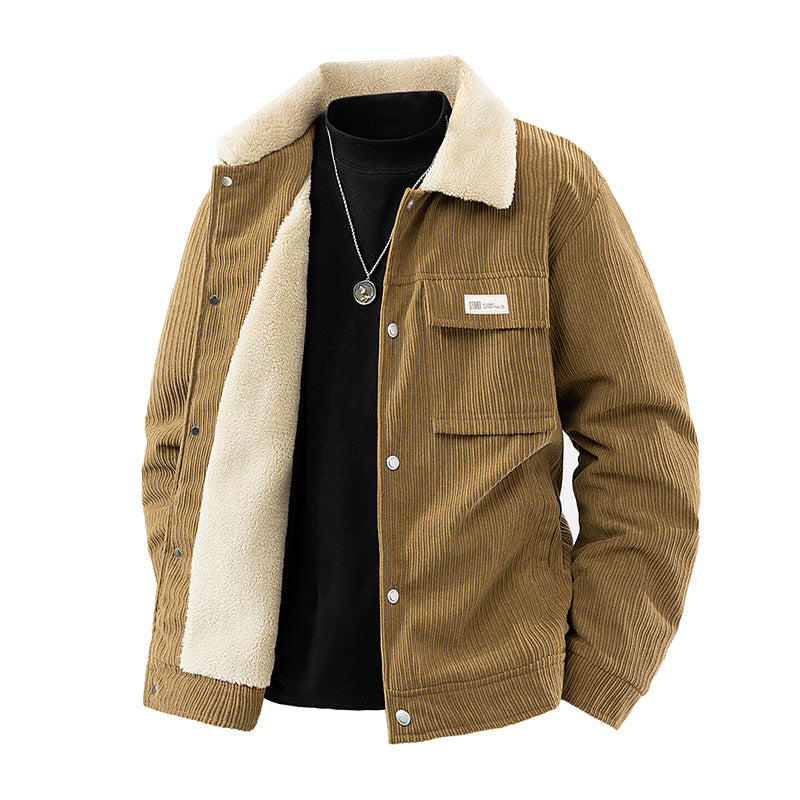 Men's Soft Cord Jacket with Fleece Lining Mune Fashion
