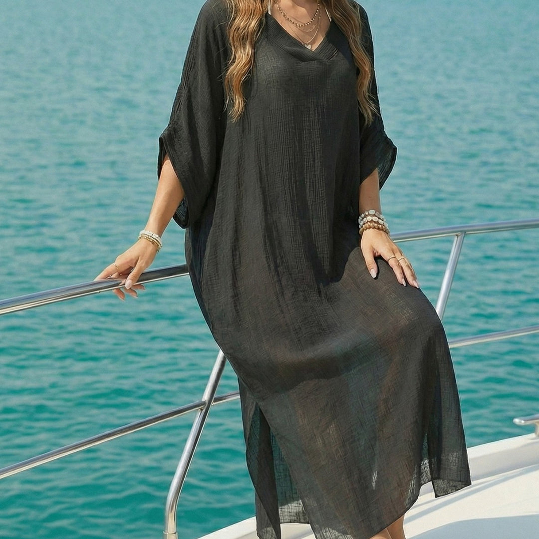 Women's airy beach kaftan with V-neck Mune Fashion