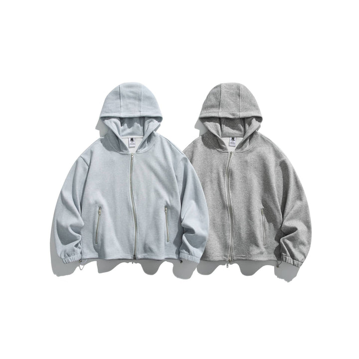 Unisex Lightweight Zip Hoodie Jacket with Zipper Pockets and Adjustable Hem Mune Fashion