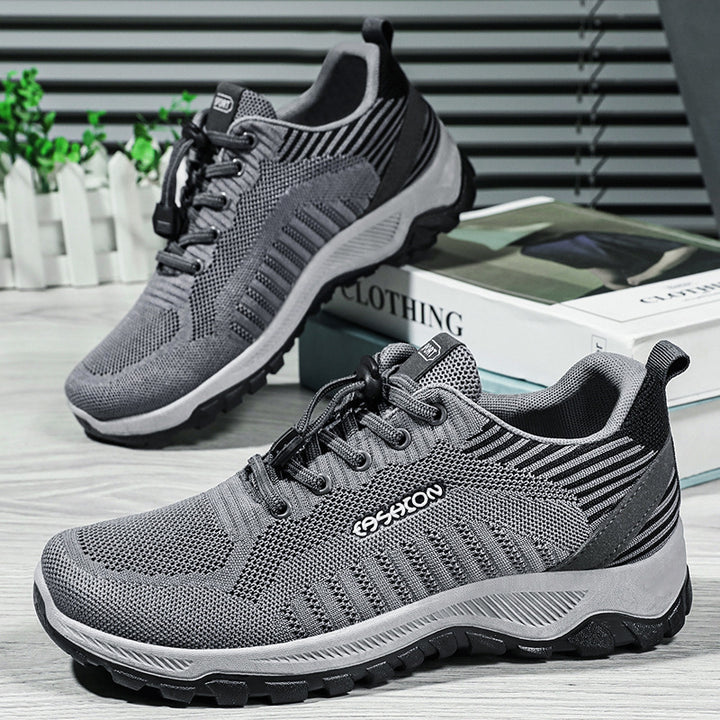 Men's flexible mesh trail runner with shock-absorbing EVA midsole, quick-lacing system, and grippy outdoor tread sole Mune Fashion