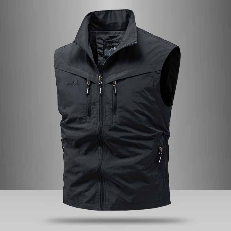 Men's Technical Utility Vest with High Collar and Multi-Pockets Mune Fashion