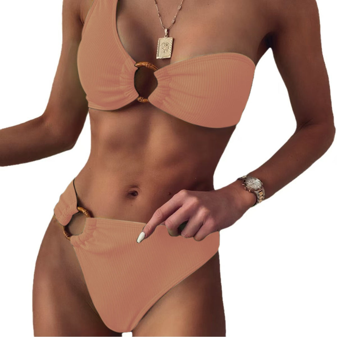 Women's Stylish Triangle Bikini with Golden Details Mune Fashion