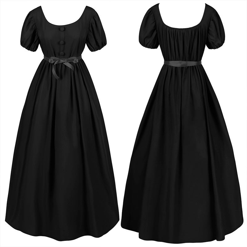 Women's romantic maxi dress with off-the-shoulder neckline, puff sleeves, fitted bodice, and side ruching Mune Fashion