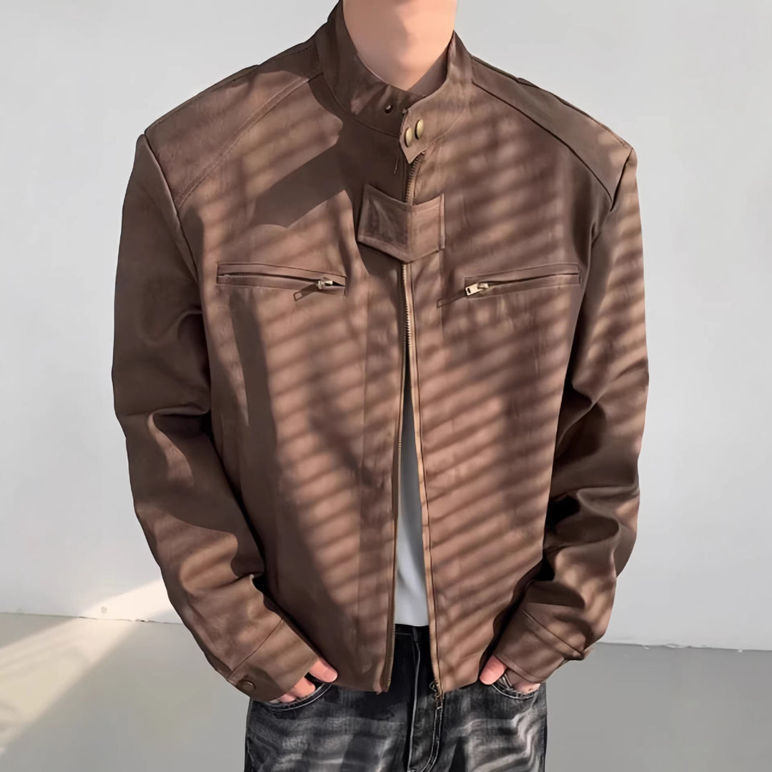 Men's Stylish Motorcycle Jacket in Vintage Style