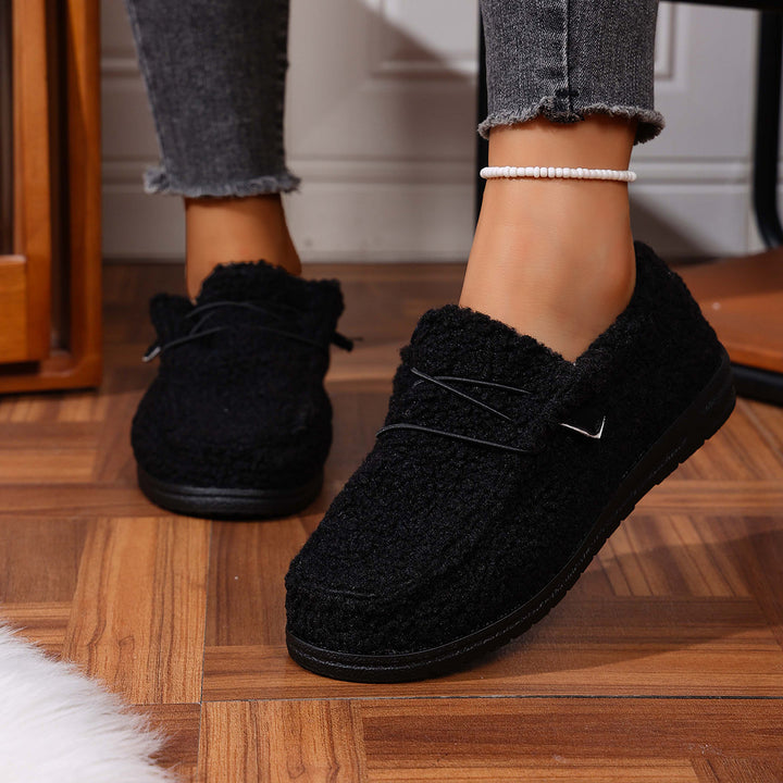 Ladies Cozy Sherpa Slippers with Flexible Rubber Outsole Mune Fashion