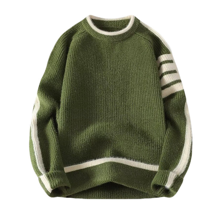 Men's sporty round neck sweater with contrast details Mune Fashion