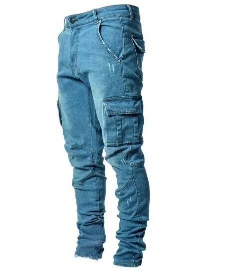 Men's Slim Fit Cargo Jeans with Stretch and Multiple Pockets Mune Fashion