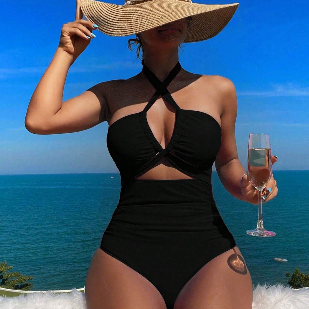 Women's One-Piece Swimsuit with Innovative Strap Design Mune Fashion