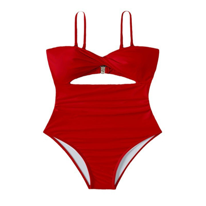 Ladies' one-piece swimsuit with fashionable cut-out and elegant straps Mune Fashion