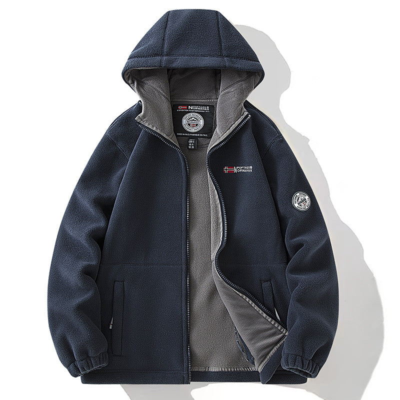 Women's Hooded Fleece Jacket with Warm Teddy Lining and Zipper Mune Fashion