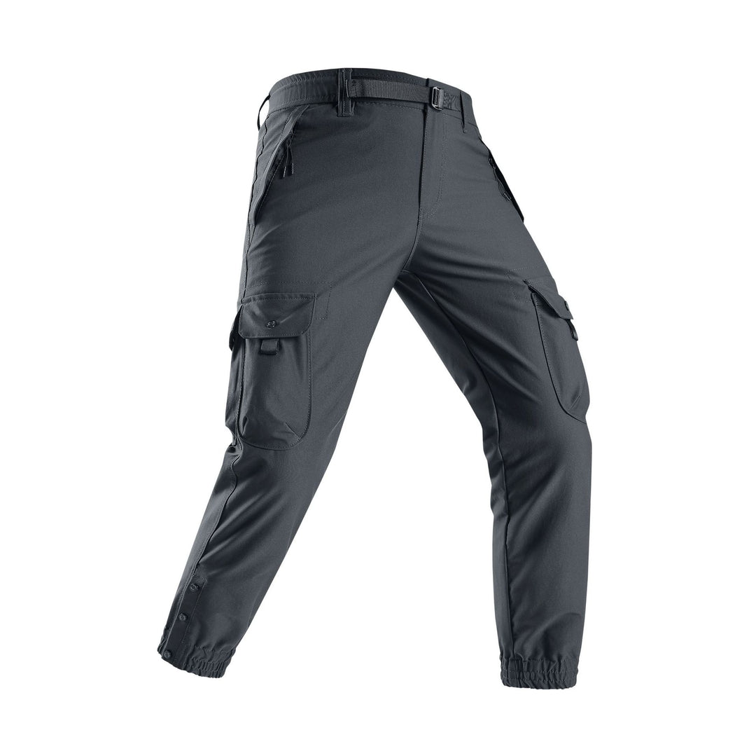Men's Tapered Cargo Jogger Pants in Tactical Utility Style with Elastic Ankle Hem and Multiple Pockets Mune Fashion