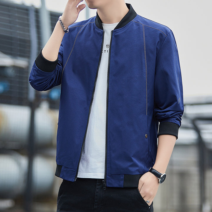 Men's Fashion Bomber Jacket with Elastic Cuffs Mune Fashion