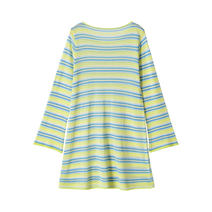 Women’s fine knit long sleeve with horizontal stripe pattern and wide sleeve opening Mune Fashion