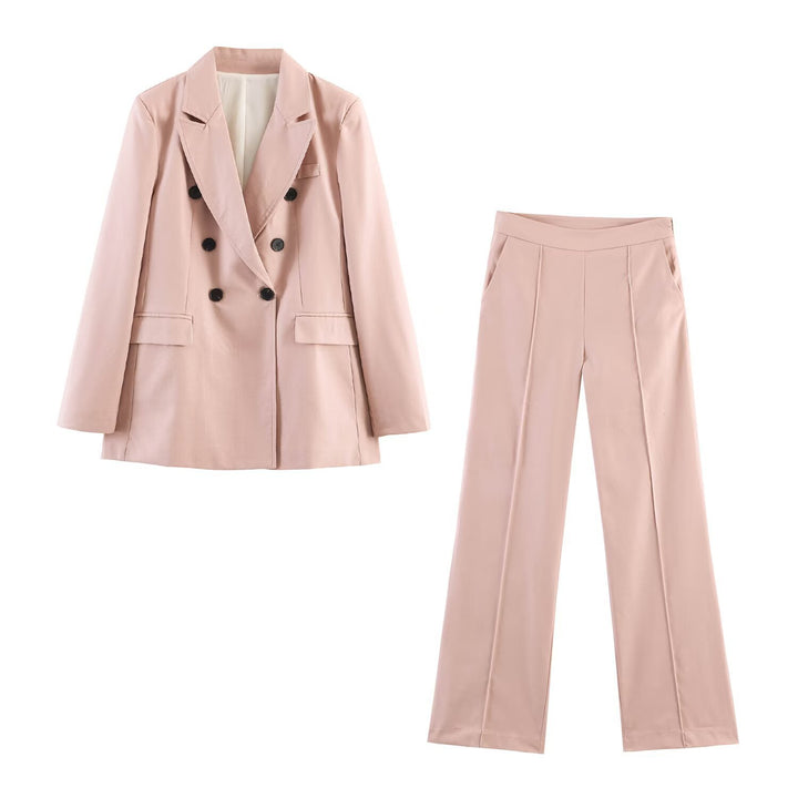 Women High-Waisted Marlene Pants with Creases and Side Pockets Mune Fashion