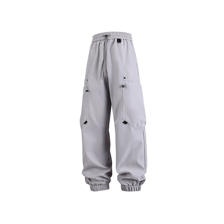 Men's Technical Cargo Jogging Pants with Elastic Tunnel Drawstring Waist and Multifunctional Flap Pockets Mune Fashion