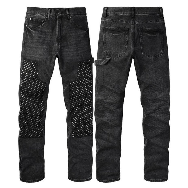 Men's Fashion Denim Pants with Contrast Patches Mune Fashion
