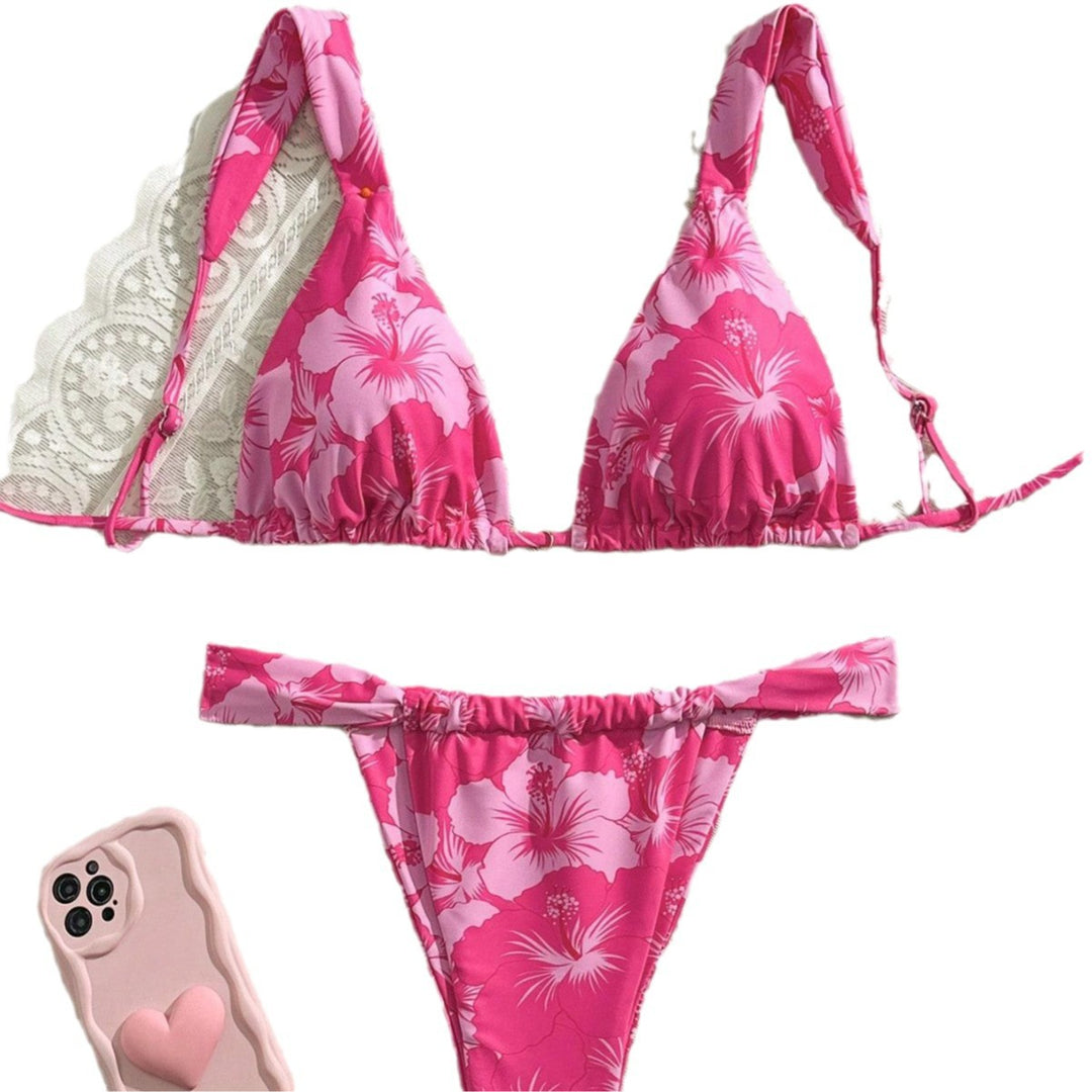 Women's triangle bikini with playful pattern mix Mune Fashion