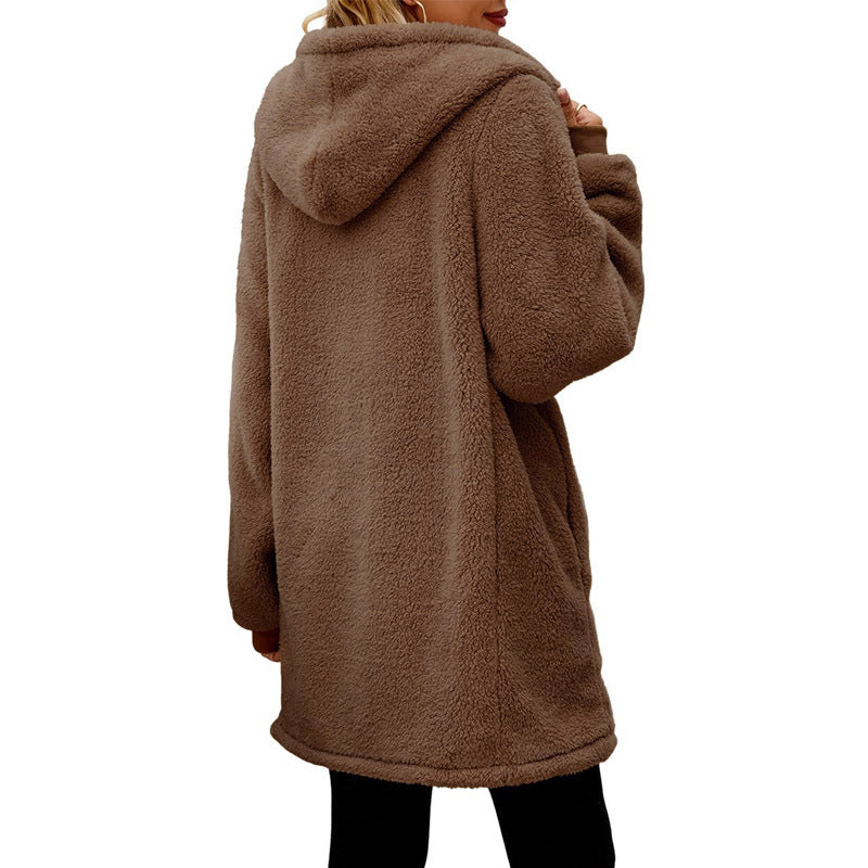 Ladies Cozy Teddy Fleece Jacket Mune Fashion