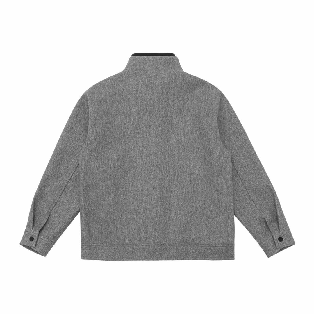 Men's short jacket made of wool blend in boxy cut with high closed funnel collar Mune Fashion