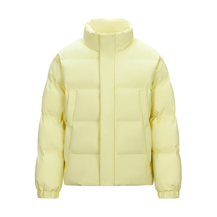 Men's Padded Quilted Jacket with High Stand-Up Collar and Concealed Zip Mune Fashion
