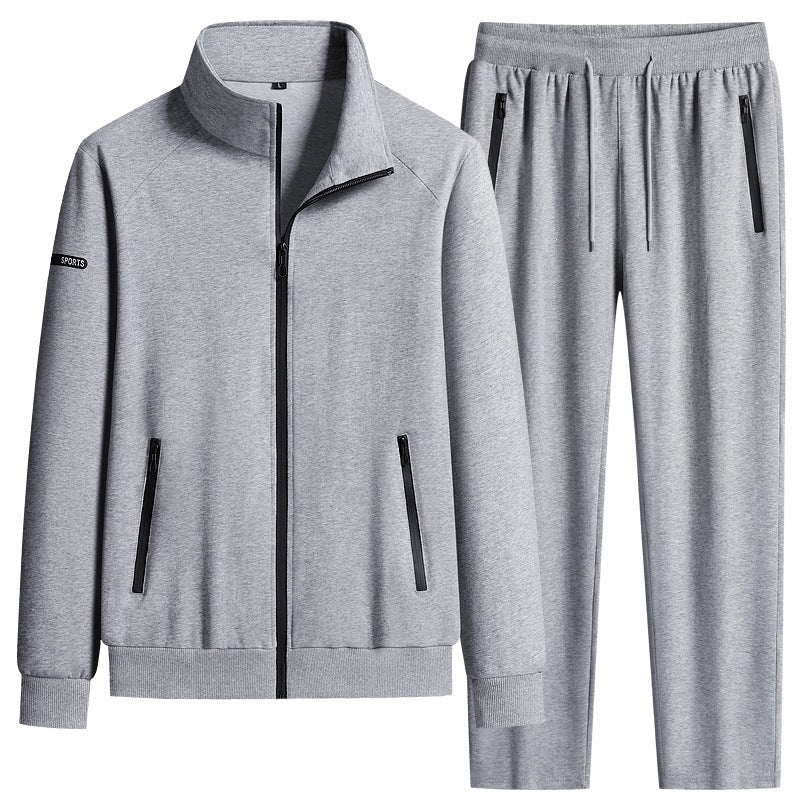 Men's Sporty Softshell Training Suit Set with Fleece-Lined Jacket and Tapered Jogging Pants Mune Fashion