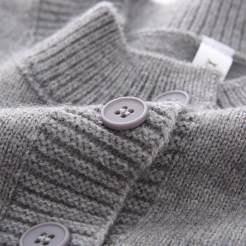 Women Comfortable Knit Sweater with Button Placket Mune Fashion