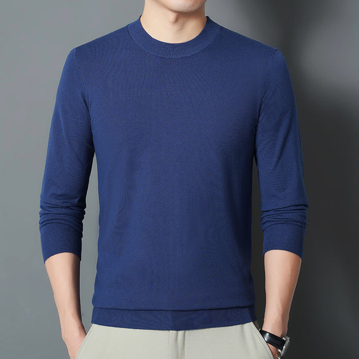 Men's fine round neck sweater made of fine knit with a narrow silhouette Mune Fashion