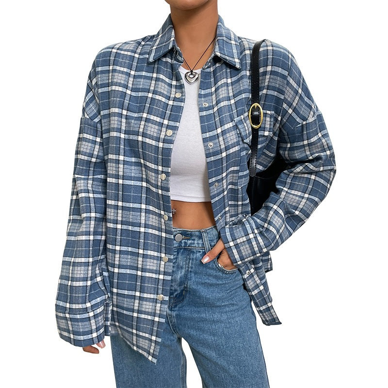 Ladies Checked Overshirt Mune Fashion