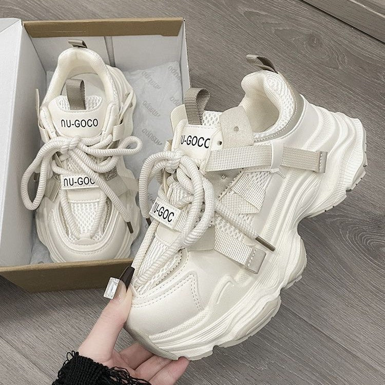 Women Sporty Chunky Sneakers with breathable mesh upper and innovative lacing system Mune Fashion