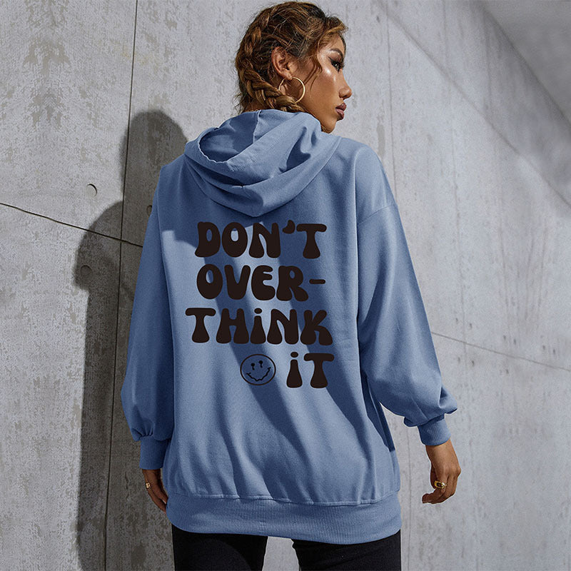 Women's hoodie with statement back print, oversized cut and ribbed cuffs Mune Fashion