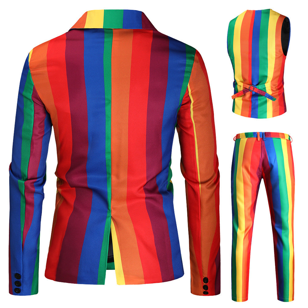 Unisex narrow-cut chino pants with vertical stripe pattern and elastic waistband Mune Fashion