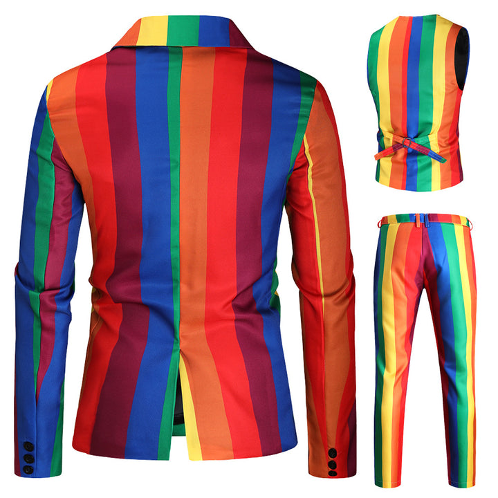 Unisex narrow-cut chino pants with vertical stripe pattern and elastic waistband Mune Fashion
