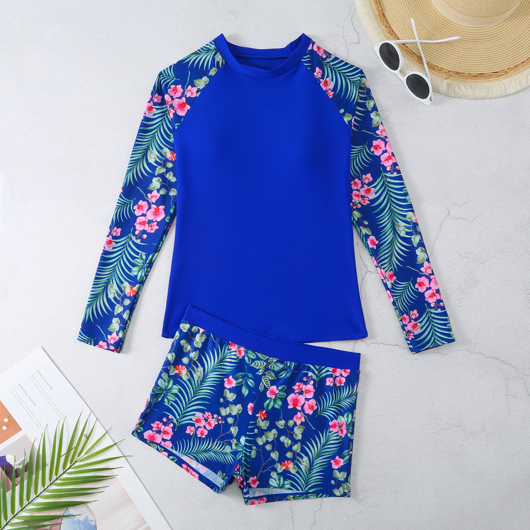 Women's UV Protection Rashguard Set with Floral Design Mune Fashion