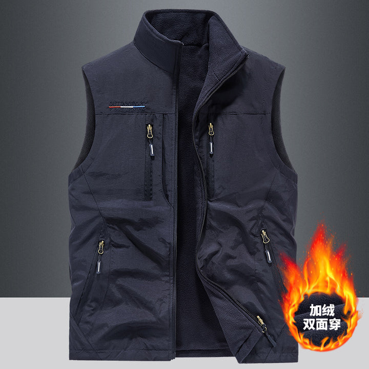 Men's Multifunctional Outdoor Utility Vest with Mesh Lining and Numerous Pockets Mune Fashion