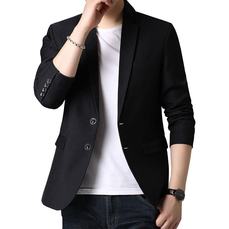 Men's Slim Business Blazer with Minimalist Design and Stretch Comfort Mune Fashion