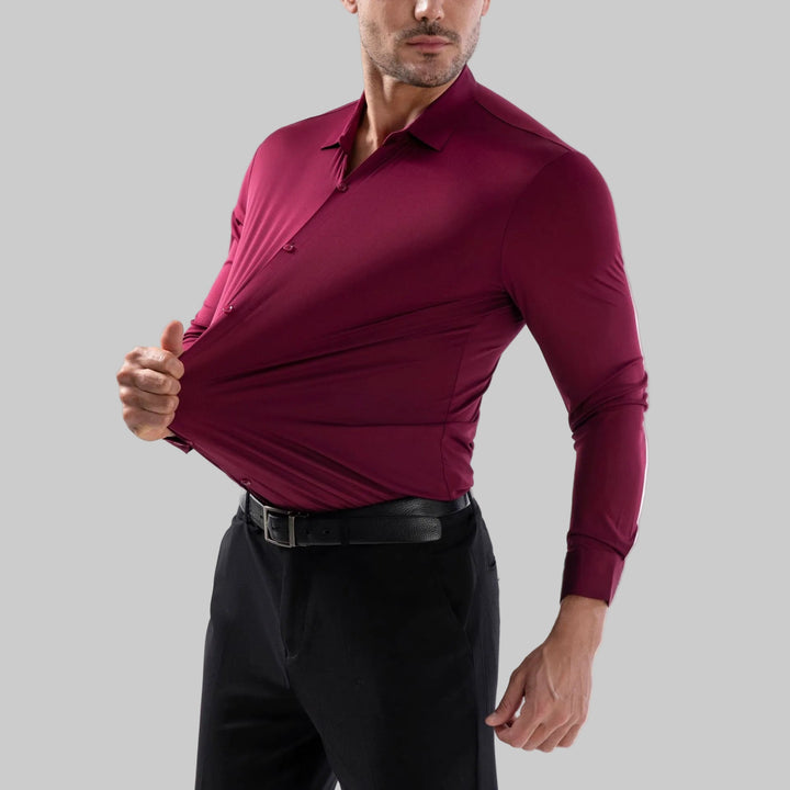 Elastic Slim Fit Men's Shirt