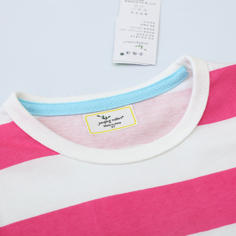 Girls striped T-shirt dress with animal appliqués Mune Fashion