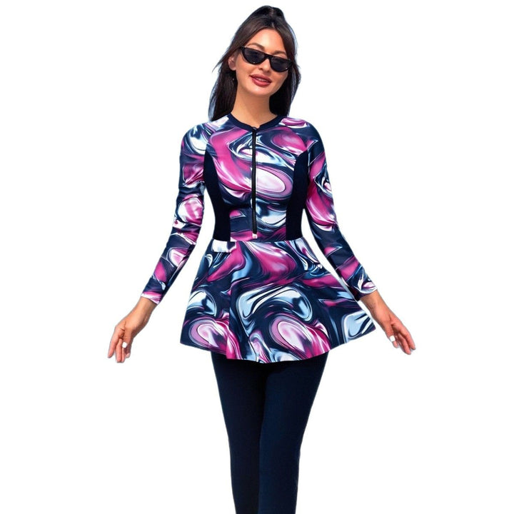 Women's fashionable beach surf suit with form-fitting skirt Mune Fashion