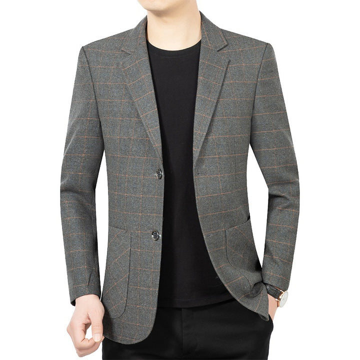 Men's Checked Slim-Fit Blazer Made of Wool Blend Mune Fashion